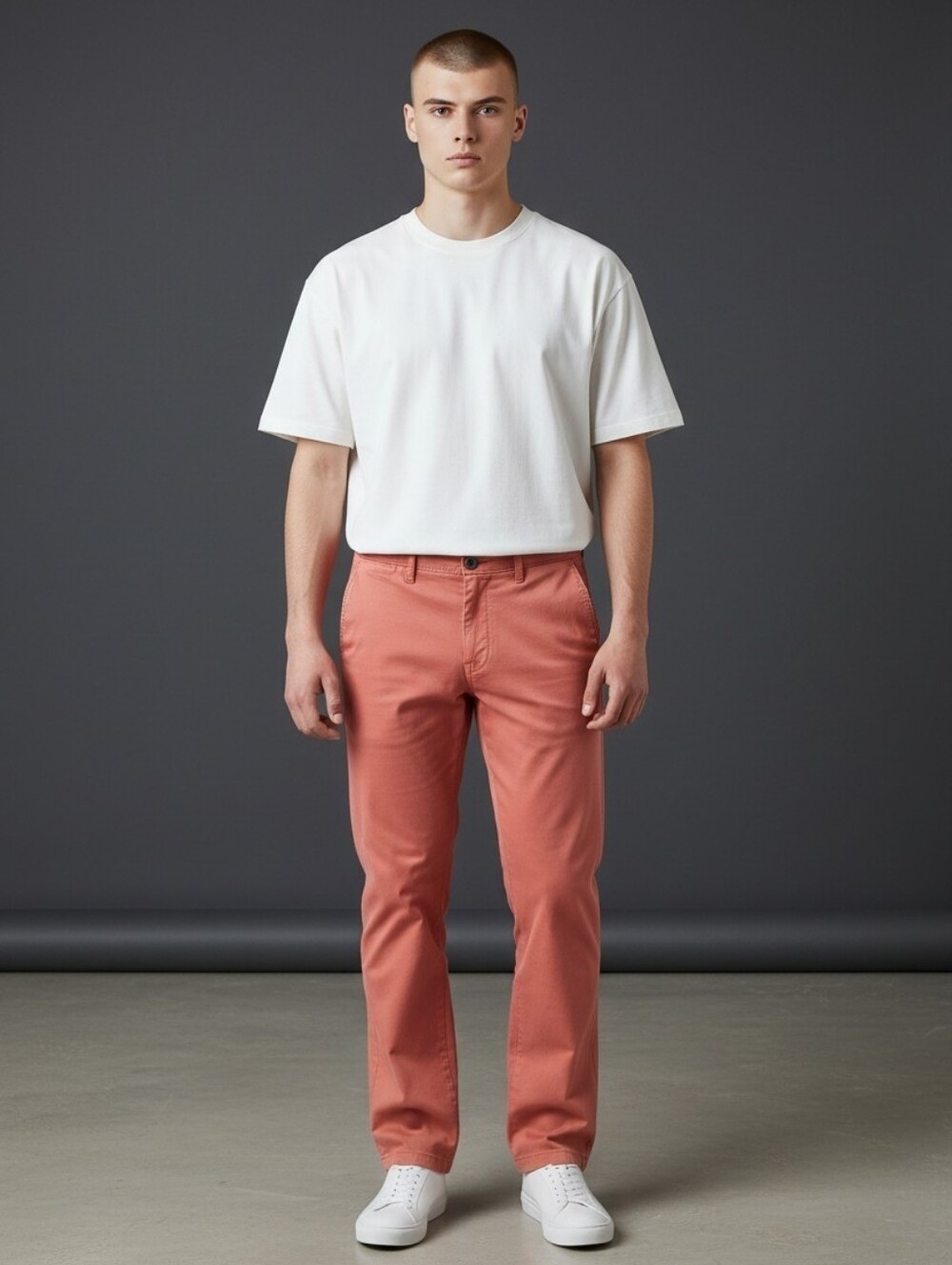 Amazon Essentials Men's Salmon Pants 36 Regular Fit Straight Twill Pockets